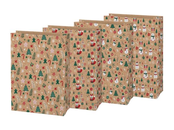 Vánoční sáček KRAFT 6 - mix motivů / 26 x 36 x 12 cm Vánoční sáček KRAFT 6 - mix motivů / 26 x 36 x 12 cm