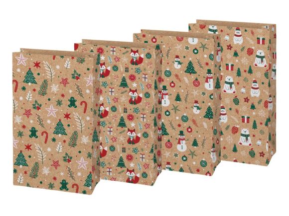 Vánoční sáček KRAFT 3 - mix motivů / 15 x 27 x 9 cm Vánoční sáček KRAFT 3 - mix motivů / 15 x 27 x 9 cm