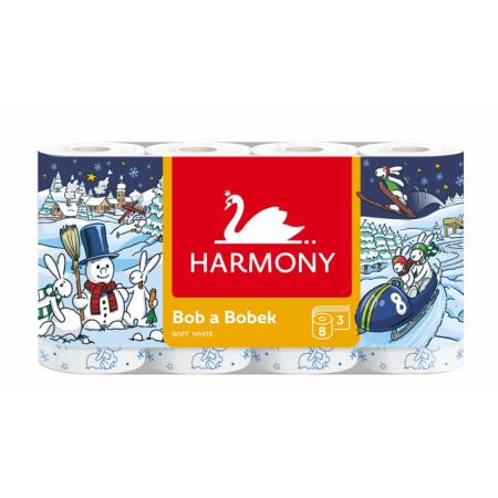 Papír toaletní Harmony Soft Bob a Bobek - 3-vrstvý / 8 rolí