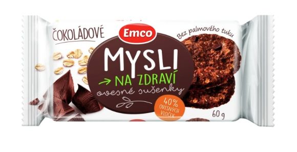 EMCO ovesné sušenky polomáčené - čokoláda / 60 g