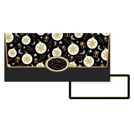 Vánoční obálka na peníze XL - černo-zlatá