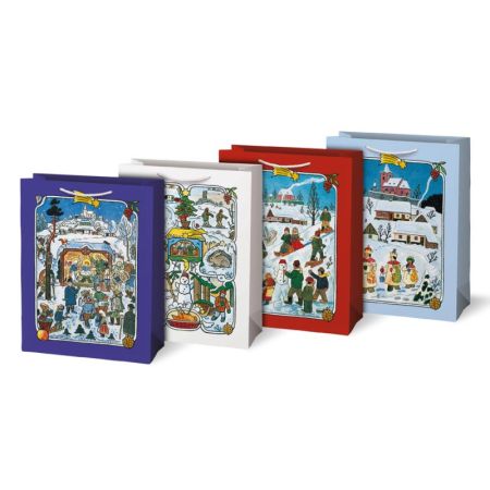 Vánoční dárková taška Josef Lada - mix motivů / 26 x 34 cm Vánoční dárková taška Josef Lada - mix motivů / 26 x 34 cm