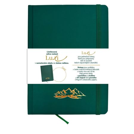 Blok Luxi A5 - čistý / 96 listů / zelená hory Blok Luxi A5 - čistý / 96 listů / zelená hory