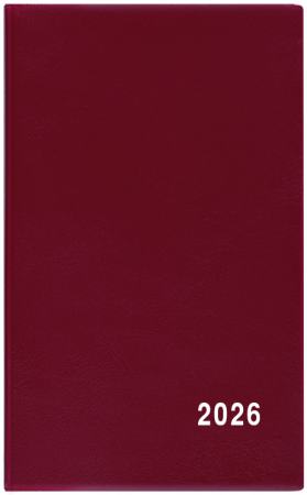 Diář kapesní PVC - čtrnáctidenní / bordó