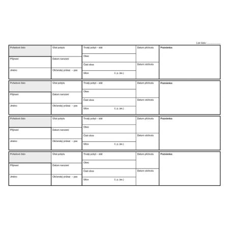 Ubytovací kniha Baloušek A4 / 40 stran / ET520 Ubytovací kniha Baloušek A4 / 40 stran / ET520