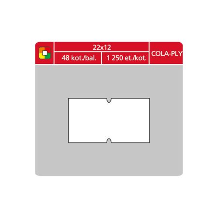 Etikety do etiketovacích kleští - 22 x 12 mm COLA-PLY / bílá Etikety do etiketovacích kleští - 22 x 12 mm COLA-PLY / bílá