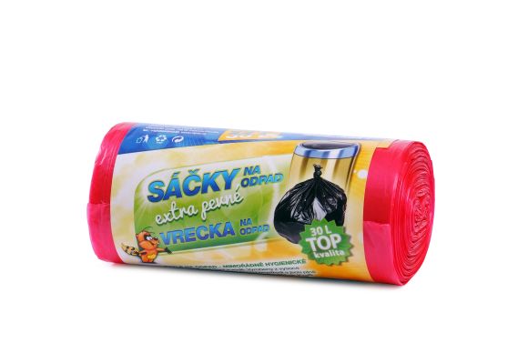 Pytle do koše Vipor - 50x60 cm / 35l / 10 my / 50 ks / červená