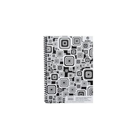 Blok BOBO Black & White s boční spirálou - A5 / linka / boční spirála Blok BOBO Black & White s boční spirálou - A5 / linka / boční spirála