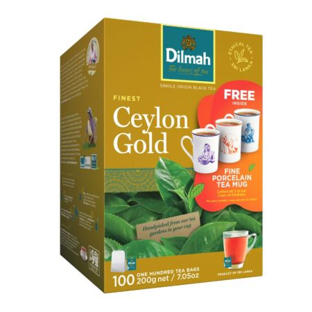 Čaj DILMAH Ceylon Gold / 100 ks + hrneček