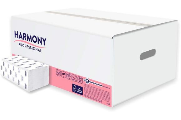 Papírové ručníky skládané Z-Z Harmony bílé / 2-vrstvé / 150 ks