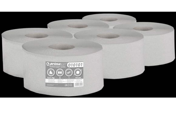 Papír toaletní PrimaSoft Jumbo šedý - průměr 190 mm