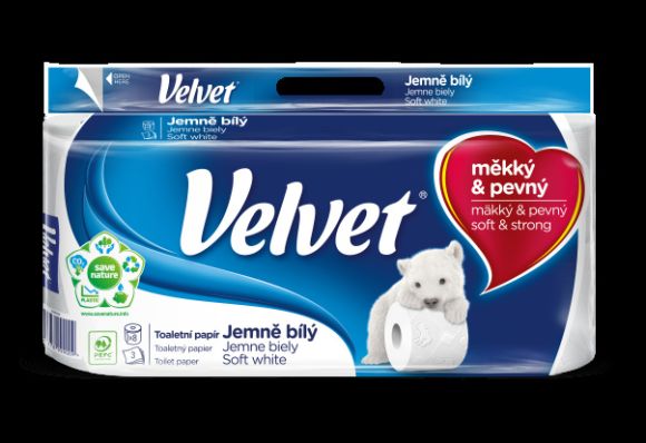 Papír toaletní Velvet white 3-vrstý / 8 ks