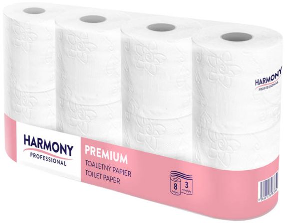 Papír toaletní Harmony Professional Premium 3-vrstvý / 8 ks
