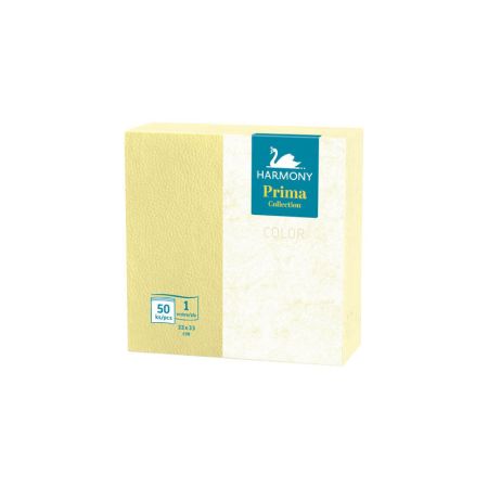 Harmony Color papírové ubrousky žluté 1-vrstvé 33 x 33 cm 50ks Harmony Color papírové ubrousky žluté 1-vrstvé 33 x 33 cm 50ks