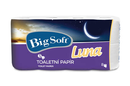 Papír toaletní Big Soft Luna 3-vrstvý / 8 ks