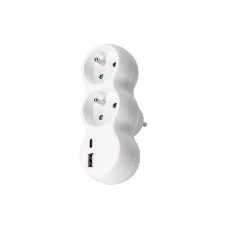 Rozbočovací zásuvka 2 x USB A+C 20W - bílá Rozbočovací zásuvka 2 x USB A+C 20W - bílá