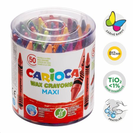 Voskové pastelky Carioca Maxi - 50 ks Voskové pastelky Carioca Maxi - 50 ks