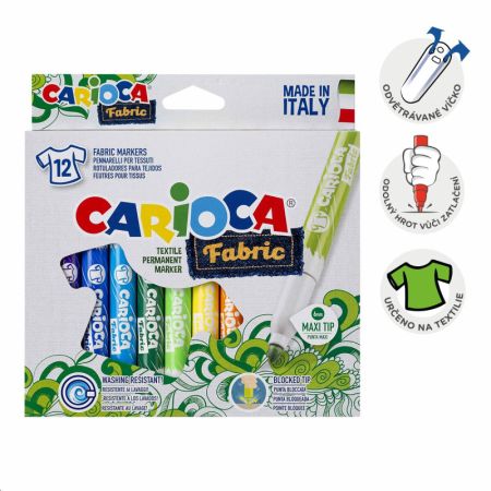 Popisovače Carioca na textil Maxi - 12 ks
