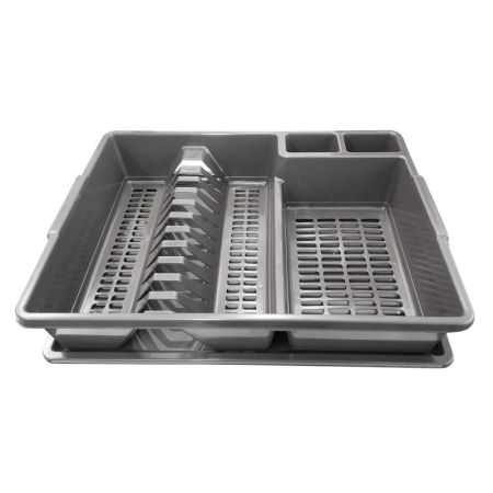 Odkapávač na nádobí - stříbrný 35 x 43 x 9 cm