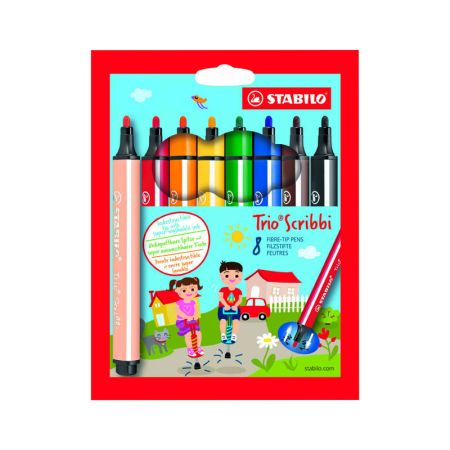 Popisovače Stabilo Trio Scribbi - 8 ks