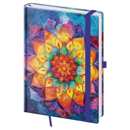 Diář VARIO Mandala - A5 / týdenní / s gumičkou
