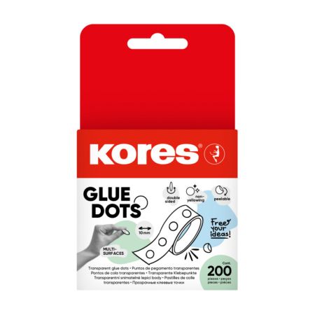 Lepicí snímatelné body Kores Glue Dots - transparentní / 200 ks Lepicí snímatelné body Kores Glue Dots - transparentní / 200 ks