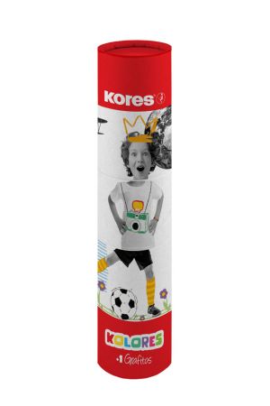 Pastelky Kores Kolores trojhranné / v tubě / 12 barev + tužka Grafitos + ořezávátko