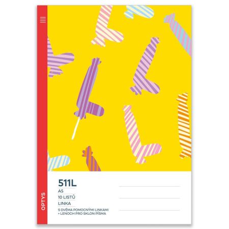 Sešit školní 511 - 2 pomocné linky + lenoch pro sklon písma 10 listů Sešit školní 511 - 2 pomocné linky + lenoch pro sklon písma 10 listů