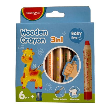 Pastelky KEYROAD 3v1akvarelové / 6 barev Pastelky KEYROAD 3v1akvarelové / 6 barev