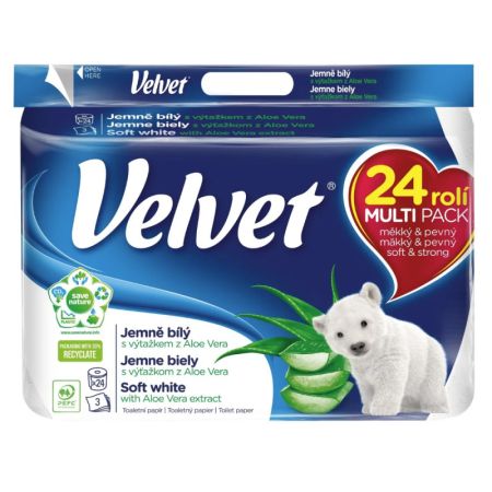 Papír toaletní Velvet 3-vrstvý / 24 ks Papír toaletní Velvet 3-vrstvý / 24 ks