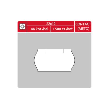 Etikety do etiketovacích kleští - 22 x 12 mm Contact / bílá Etikety do etiketovacích kleští - 22 x 12 mm Contact / bílá
