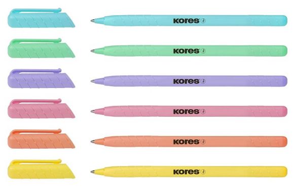 Kuličkové pero Kores K0 - mix pastelových barev