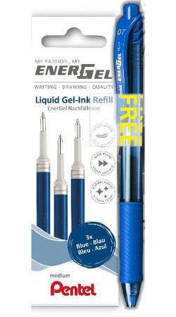 náplň LR7-3C modrá Pentel /3ks + Energel BL107 modrý
