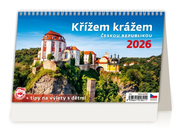 Kalendář stolní obrázkový Křížem krážem ČR / S23