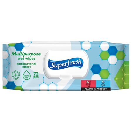 Vlhčené ubrousky Superfresh antibakteriální - 72 ks Vlhčené ubrousky Superfresh antibakteriální - 72 ks