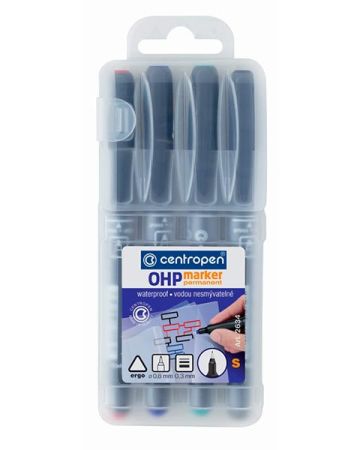 Popisovač Centropen Permanent OHP 2634 / sada 4 ks
