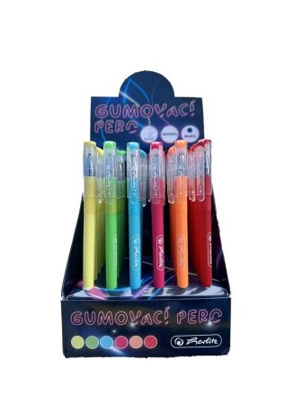 Kuličkové pero gumovací Herlitz - neonový mix