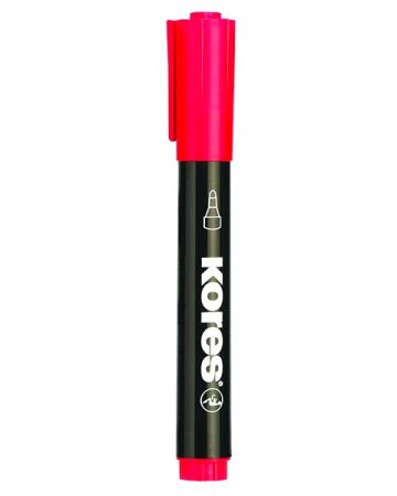 Popisovač Kores K-Marker Permanent - červená / kulatý hrot