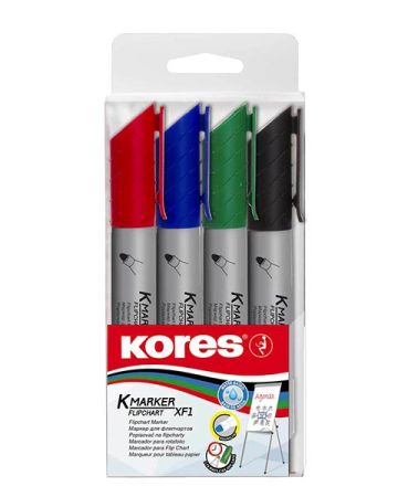 Popisovač Kores K-Marker Flipchart - sada 4 ks / kulatý hrot