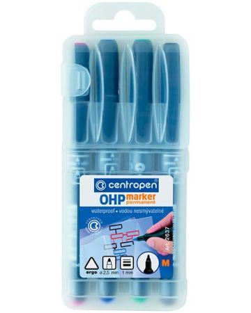 Popisovač Centropen Permanent OHP 2637 / sada 4 ks