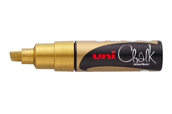 Popisovač křídový UNI Chalk Marker PWE-8K / zlatá