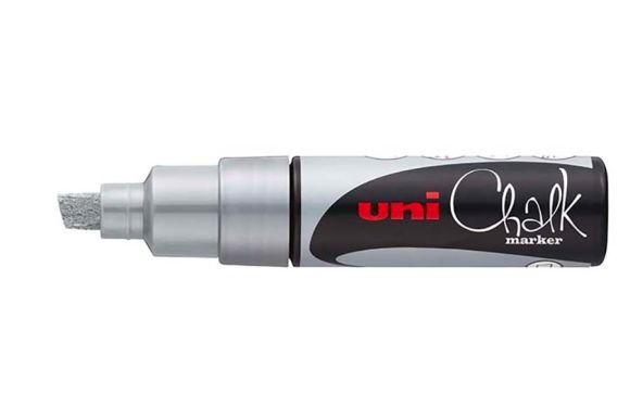 Popisovač křídový UNI Chalk Marker PWE-8K / stříbrná