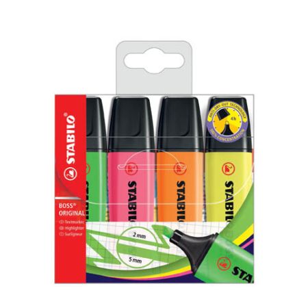 Zvýrazňovač STABILO® BOSS ORIGINAL / sada 4 ks