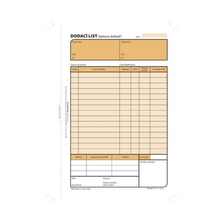 Optys 1077 dodací list 100 listů NCR A5