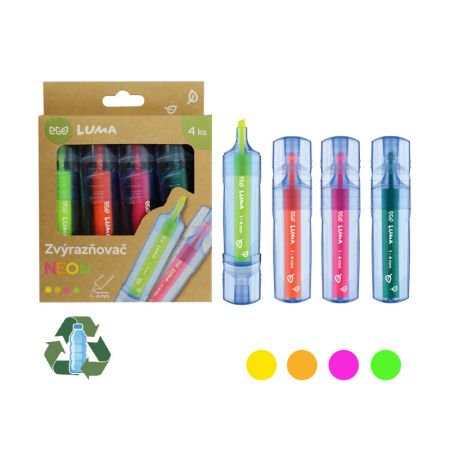 Zvýrazňovač LUMA ECO Neon / sada 4 ks Zvýrazňovač LUMA ECO Neon / sada 4 ks