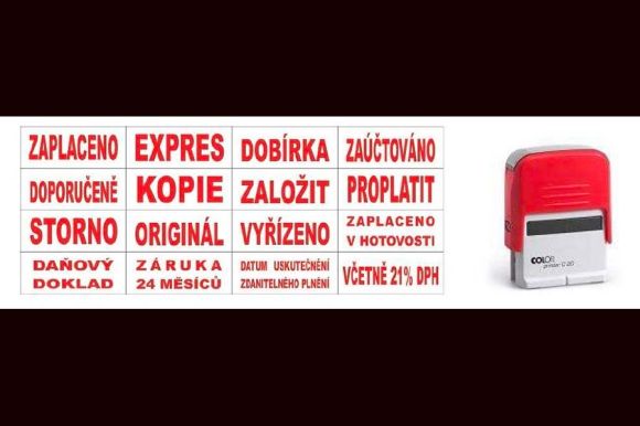 Colop razítko Printer 20/L s textem ZAPLACENO V HOTOVOSTI