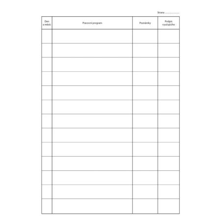 Záznamy o práci v nepovinném předmětu,zájmovém útvar dvoulist / A4