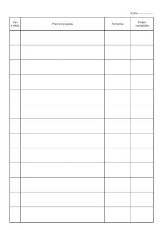 Záznamy o práci v nepovinném předmětu,zájmovém útvar dvoulist / A4