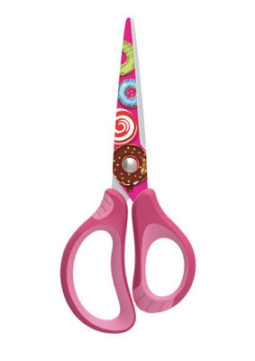 Nůžky KEYROAD Tattoo soft dětské barevný mix / 15 cm
