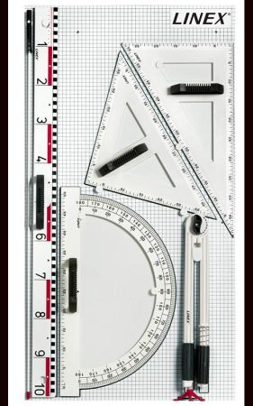 Magnetické rýsovací potřeby na školní tabuli LINEX - sada 6 ks